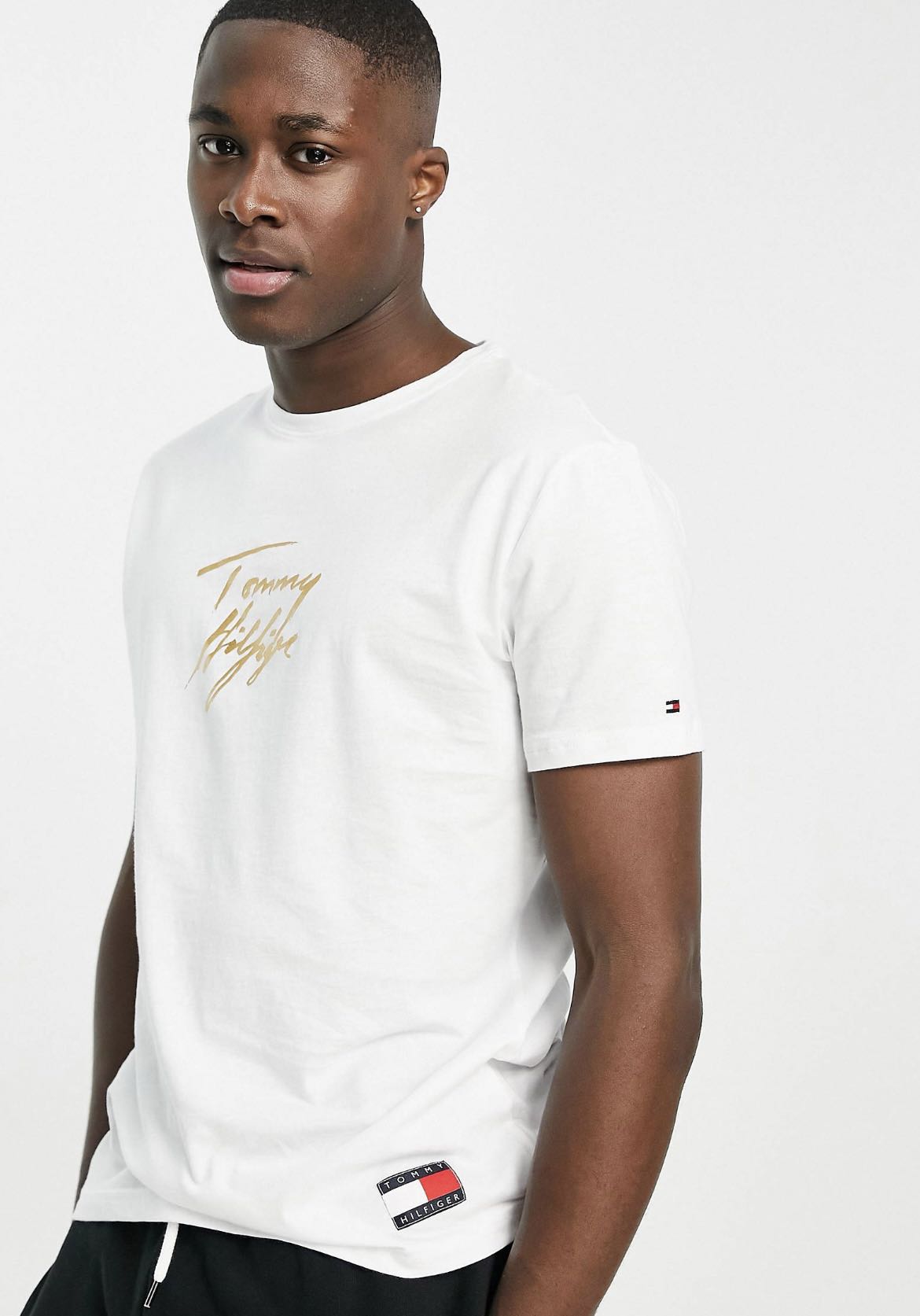 Tommy Hilfiger lounge logo script T-shirt in white, Men's Fashion, Tops ...