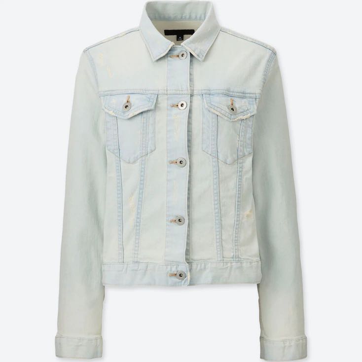 uniqlo lightwashed denim jacket, Women 