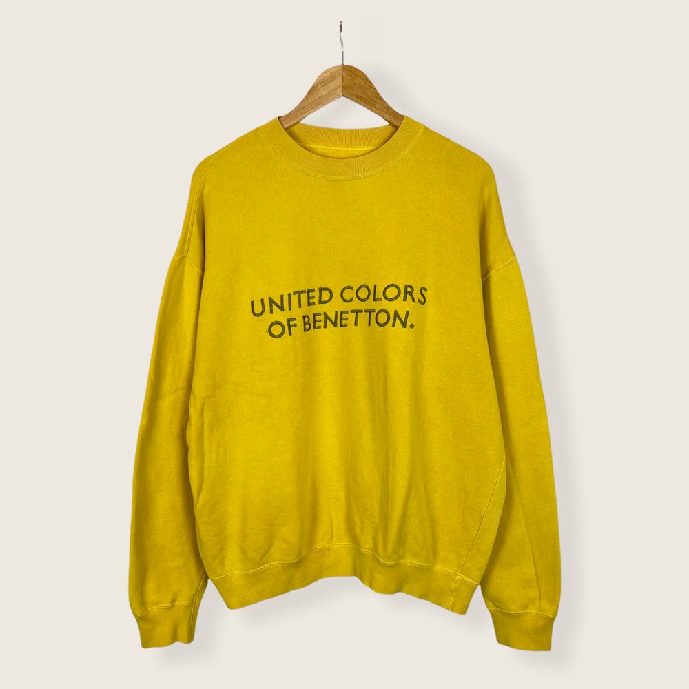 United Colors of Benetton Embroidered Yellow Sweatshirt Men s