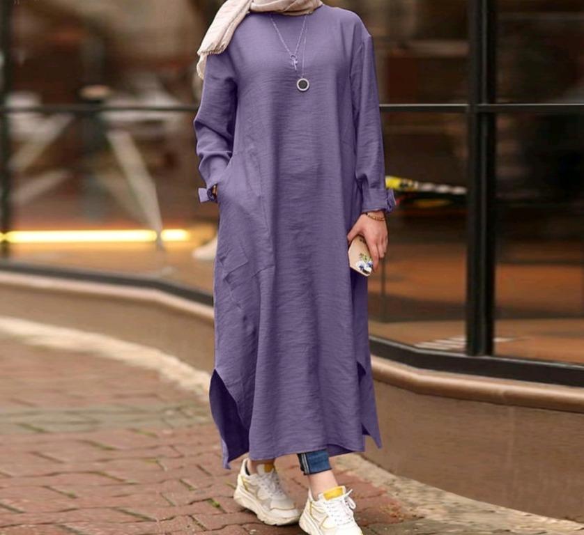 Women Plus Size Vintage Maxi Dress 5XL Purple Women s Fashion