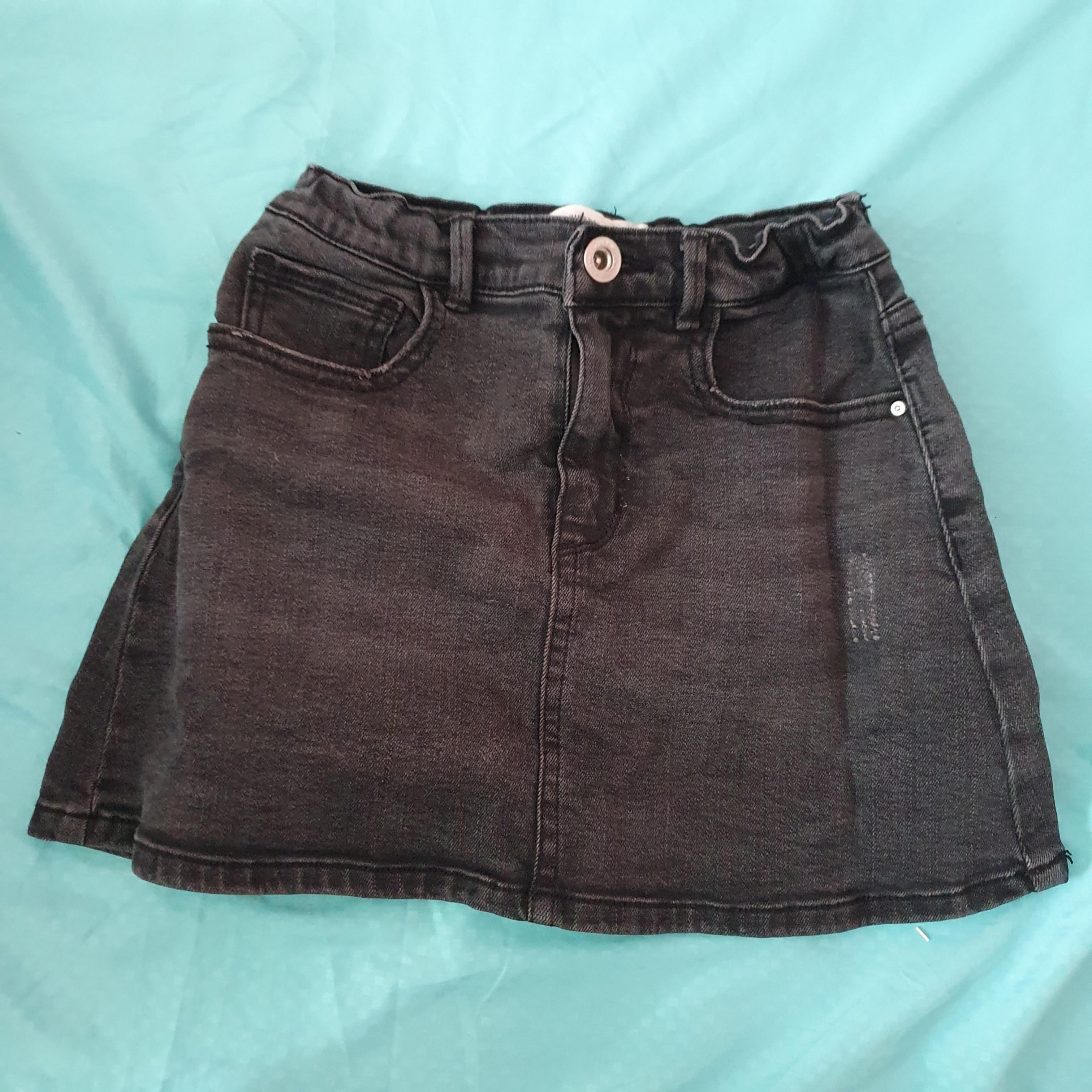 Kids black jean skirt clearance