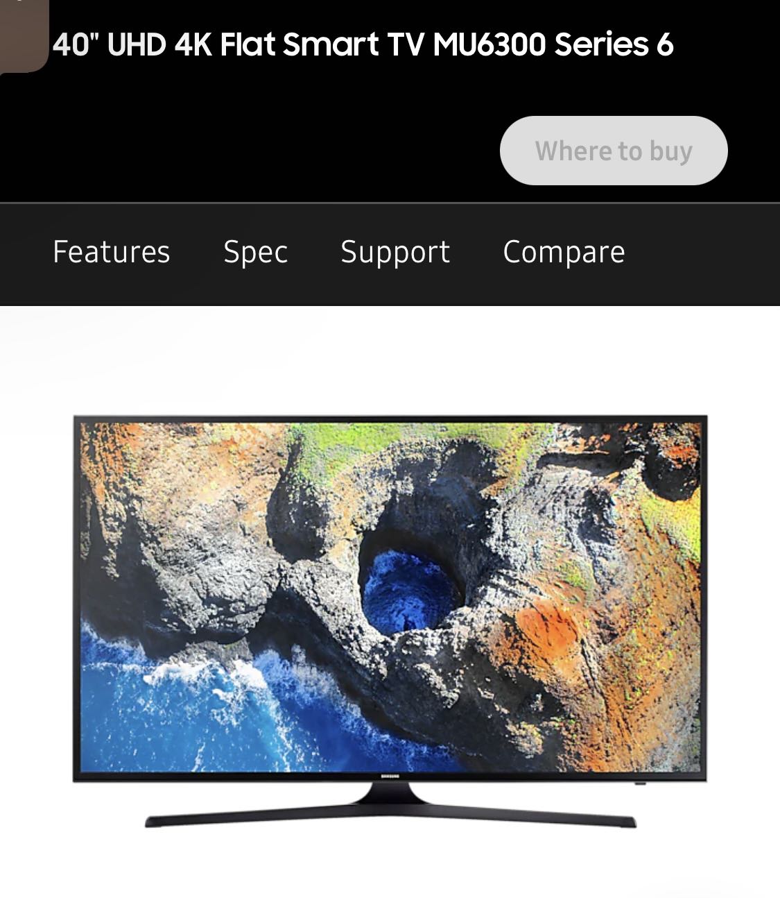 40 uhd 4k flat smart tv mu6300 series 6 Clearance