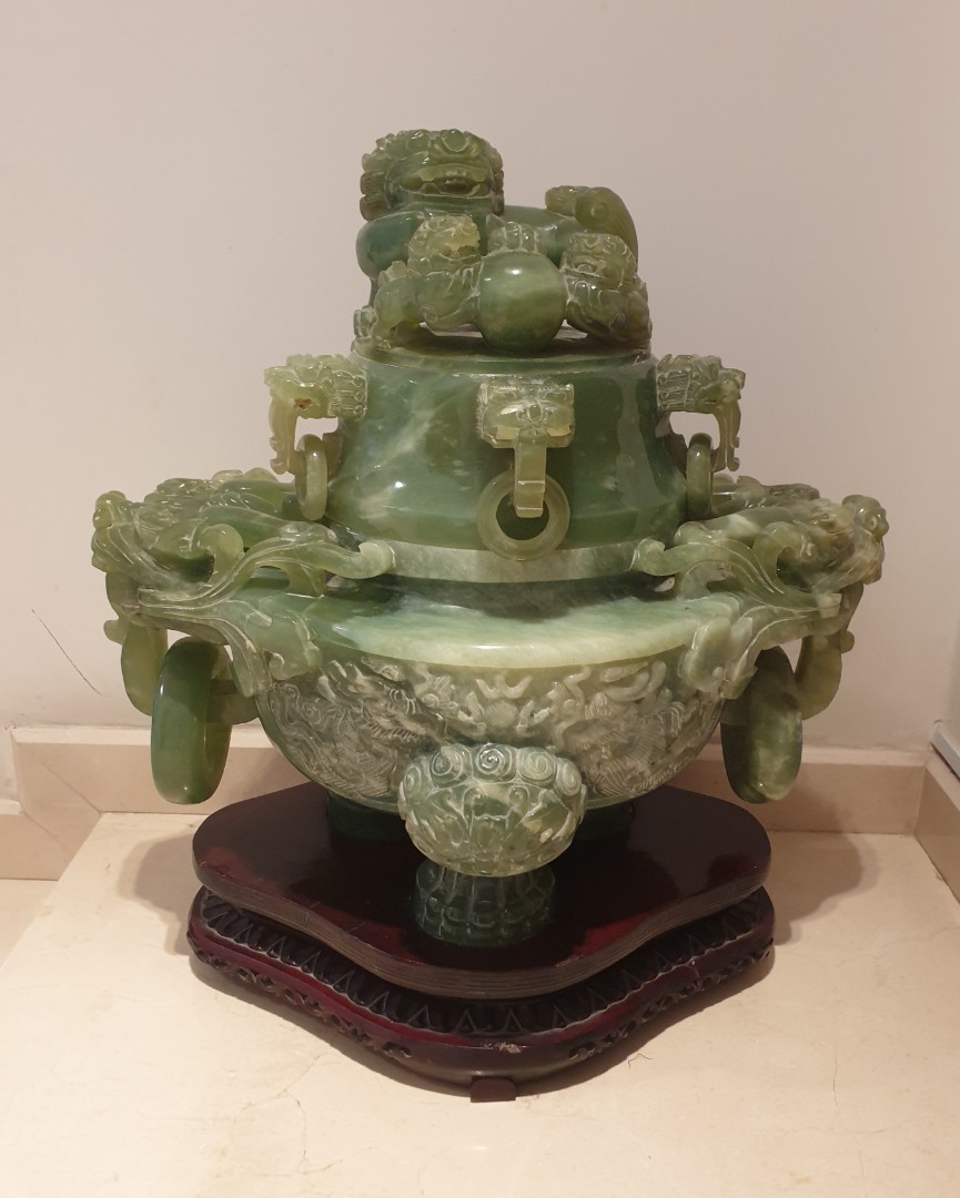 Antique Chinese Jade Censor Urn, Hobbies & Toys, Memorabilia