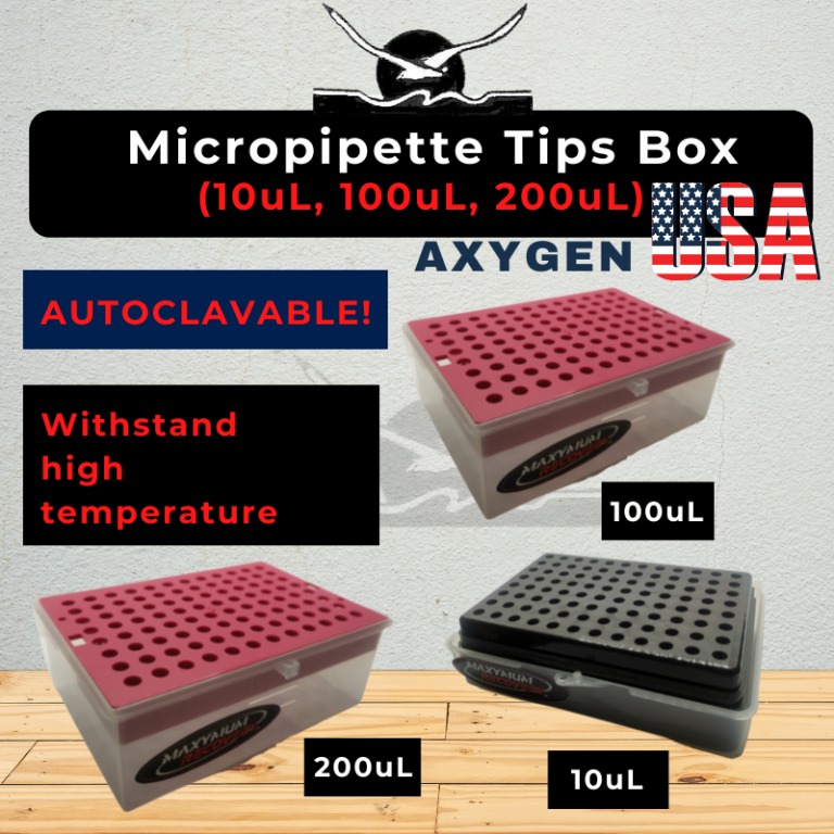 Axygen/USA (10ul 100ul 200ul) Pipette Tips Box Autoclavable