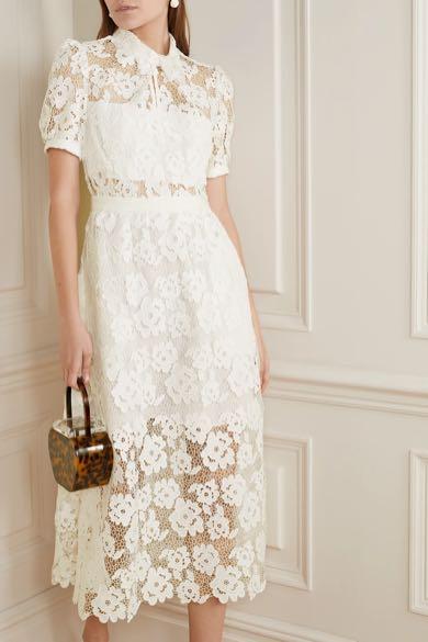 Self portrait abstract lace midi dress online