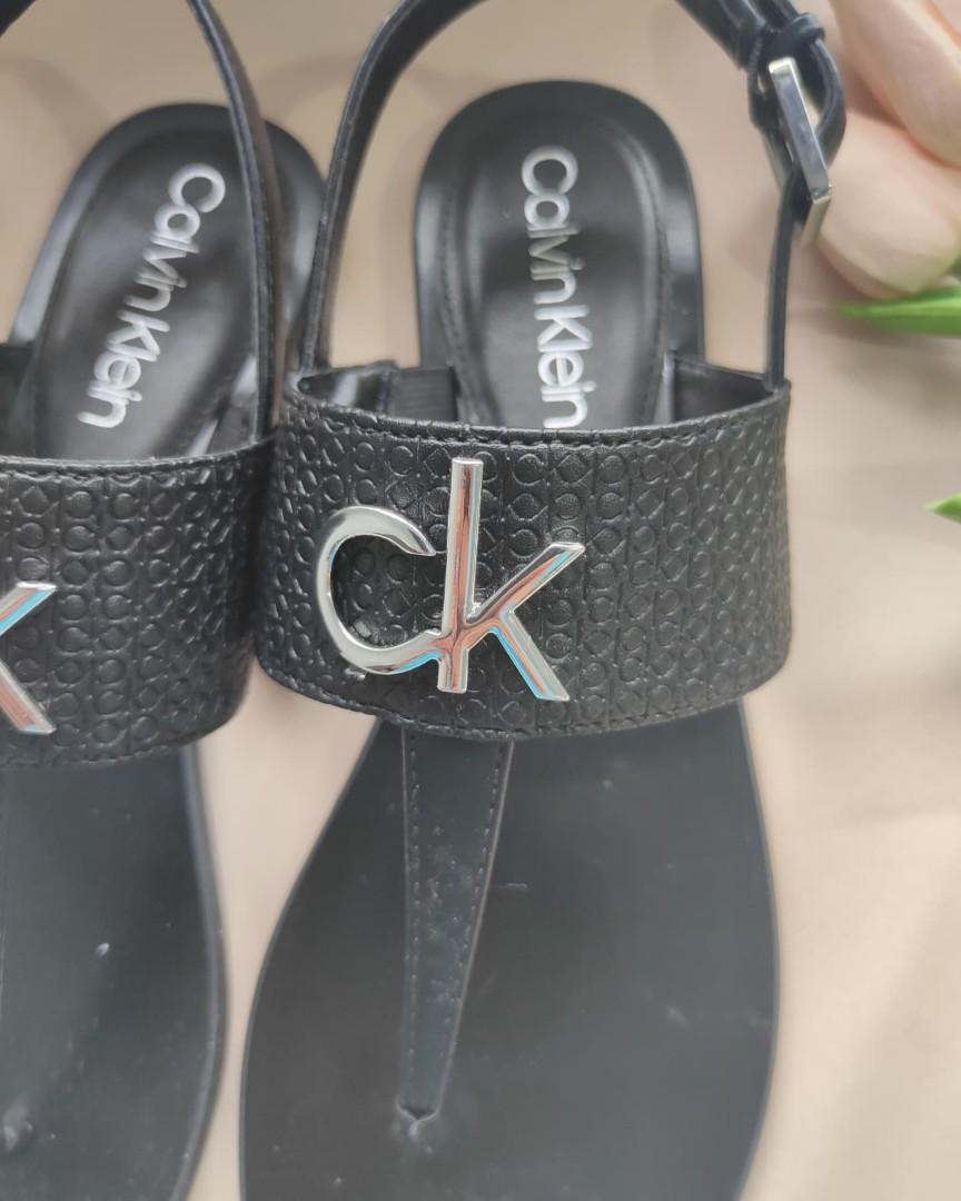 Calvin klein t strap flats outlet