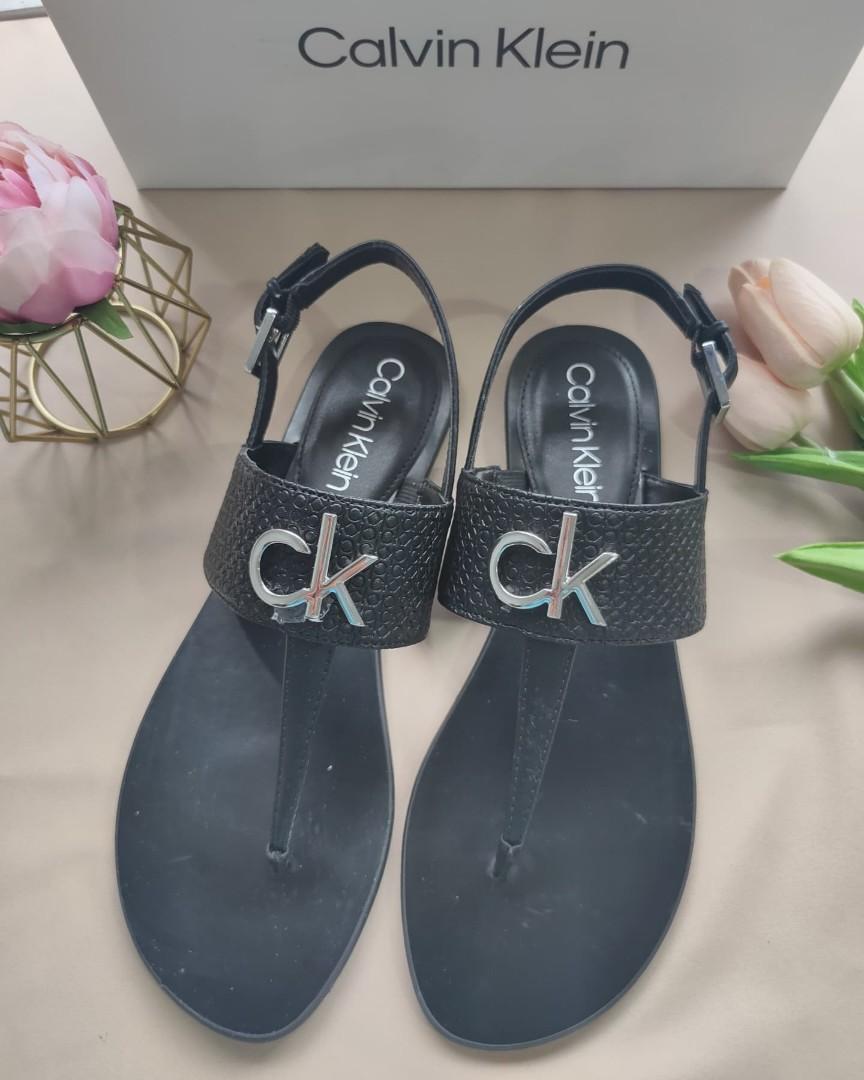 Calvin klein t new arrivals strap flats