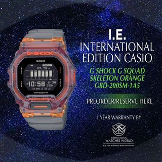 g shock skeleton orange