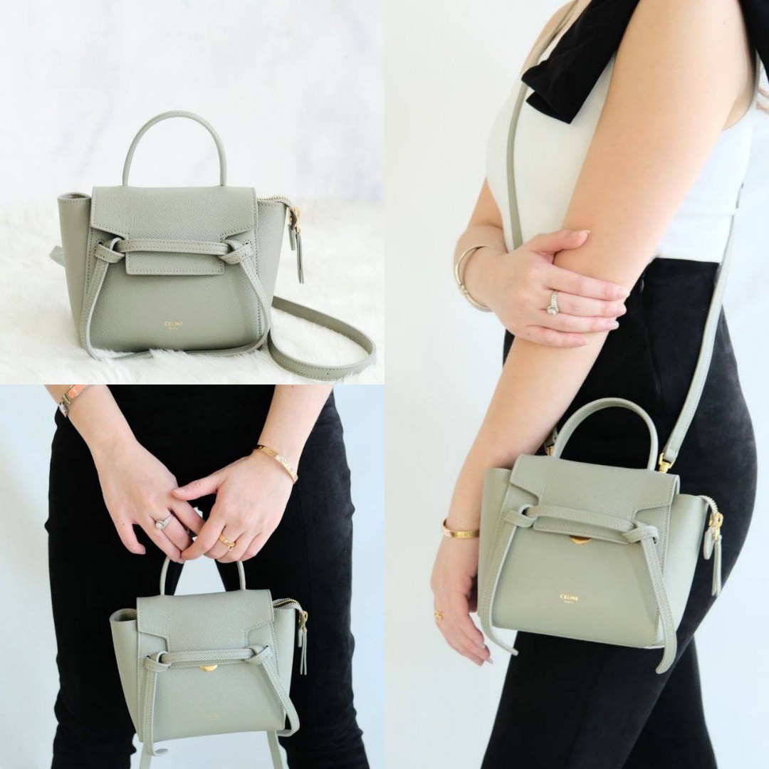 Celine Pico Belt Bag in Green Clay Size 15cm 13cm 9cm