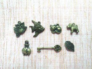Charms Beads Pendant - Owl, Money Bag, Key, Whale, Dog, Cat, Leaf DIY crafts