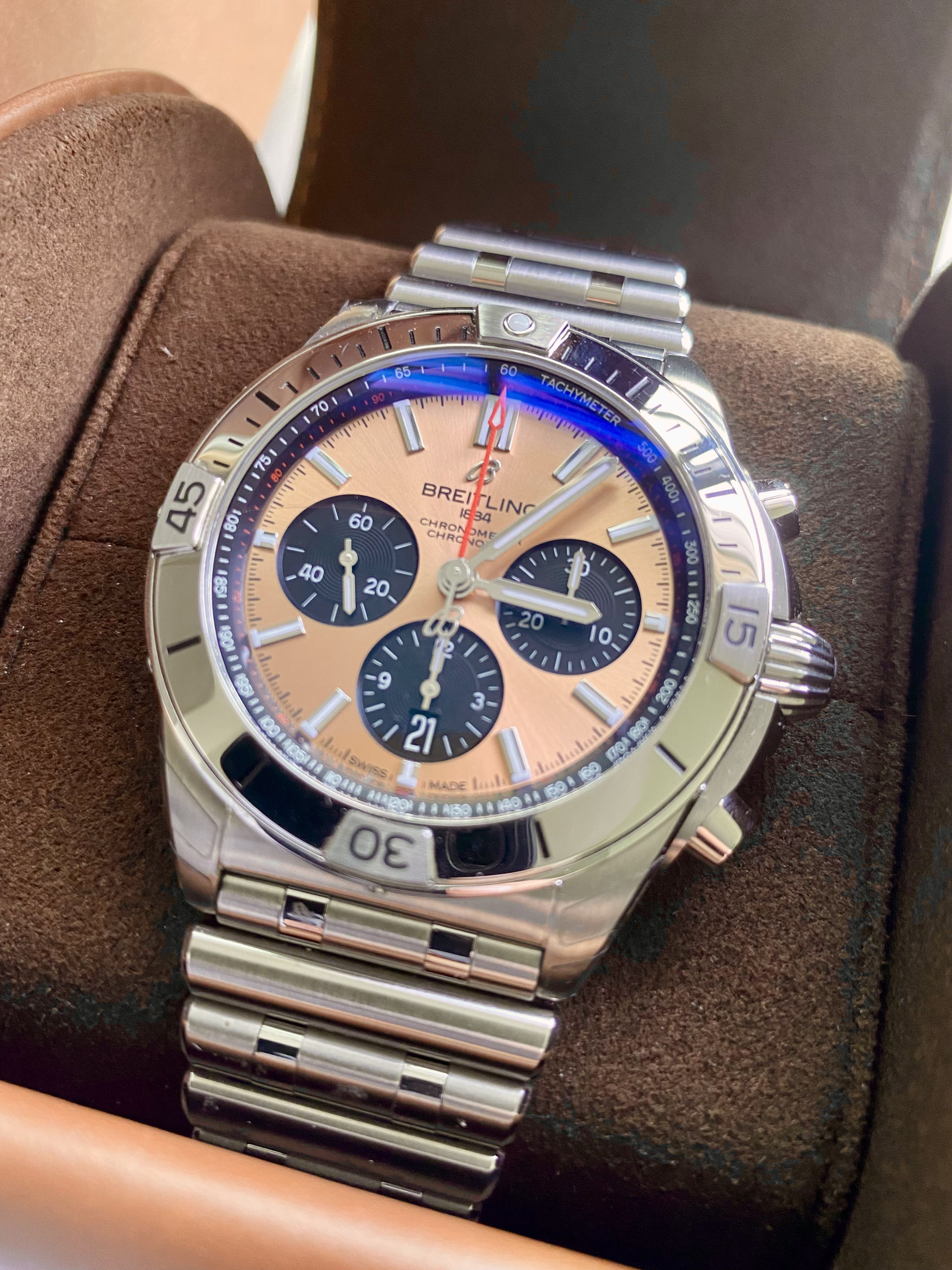 Breitling chronomat salmon sales