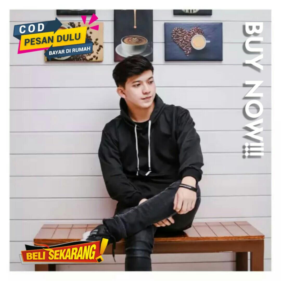 COD HOODIE POLOS PRIA WANITA HITAM Fesyen Pria Pakaian Baju Luaran di Carousell