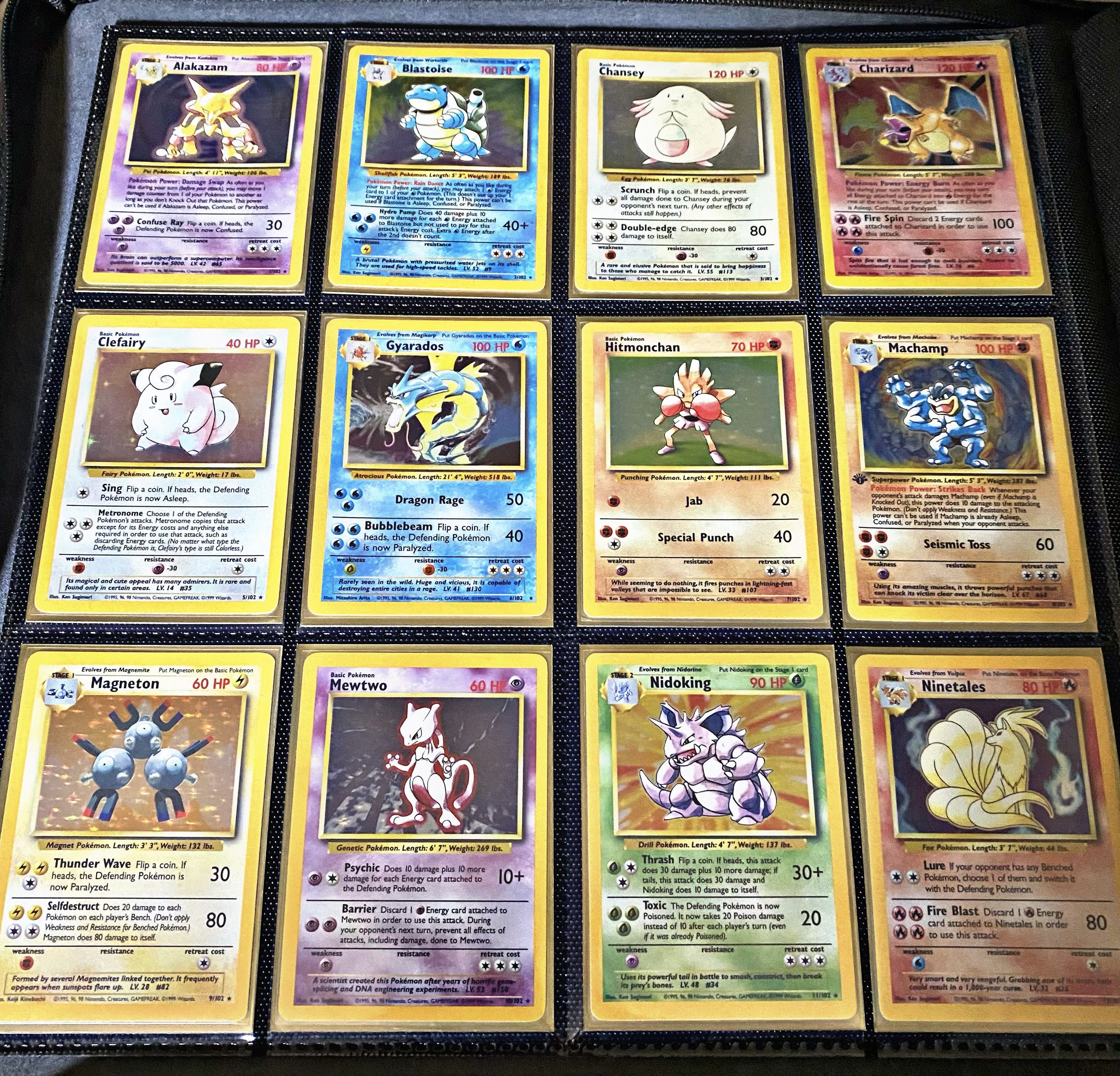COMPLETE Vintage Pokemon Cards Base Set Collection Charizard Blastoise ...