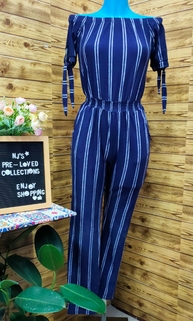 Derek heart cheap striped jumpsuit