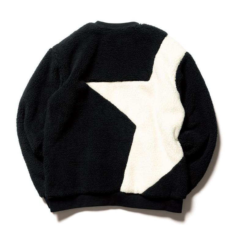 f.c.real Bristol BOA FLEECE BIG STAR CREWNECK TOP, 男裝, 上身及