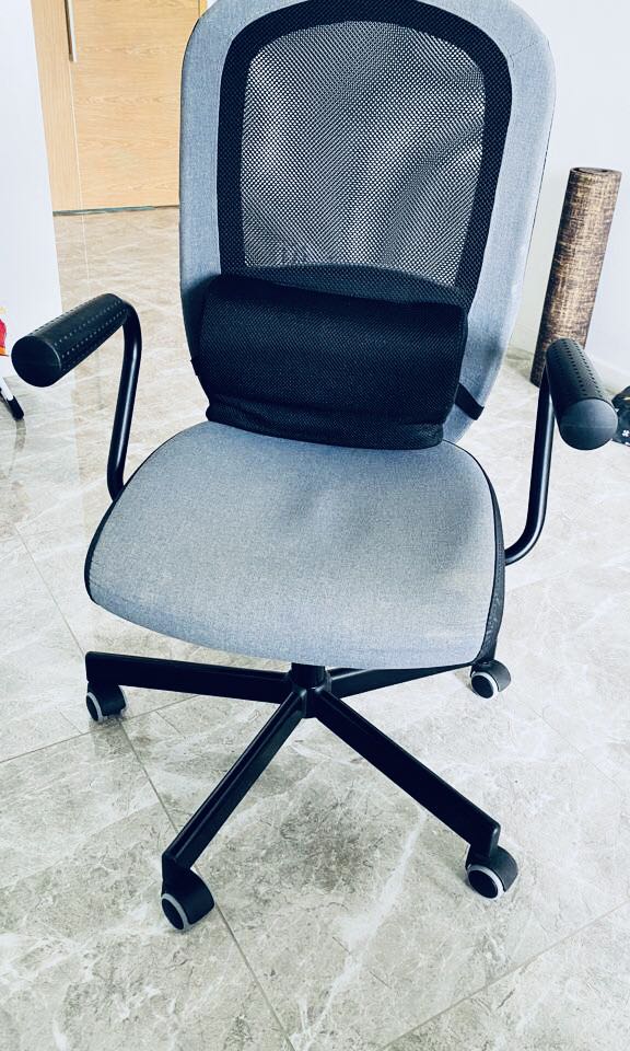 FLINTAN Office chair with armrests, black, Furniture & Home Living