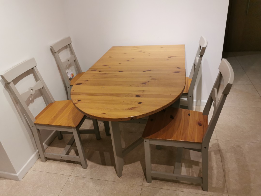 Gateleg table and online chairs ikea