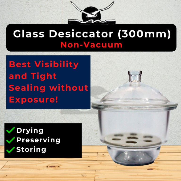Glass Desiccator Non Vacuum 300mm Comes with Porcelain Plate, Furniture