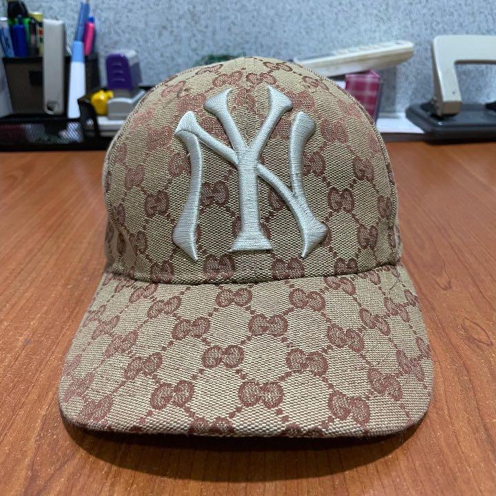 NWT GUCCI NY YANKEES MLB BASEBALL CAP EMBROIDERED BUTTERFLY APPLIQUE HAT  5761  eBay