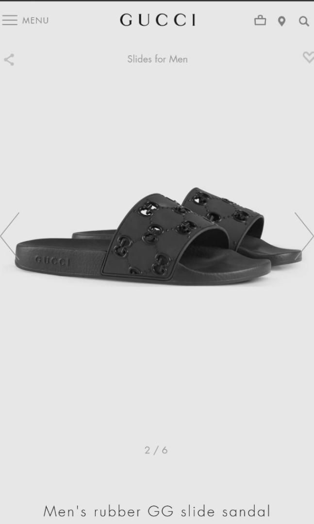 Men's rubber gg slide sandal discount