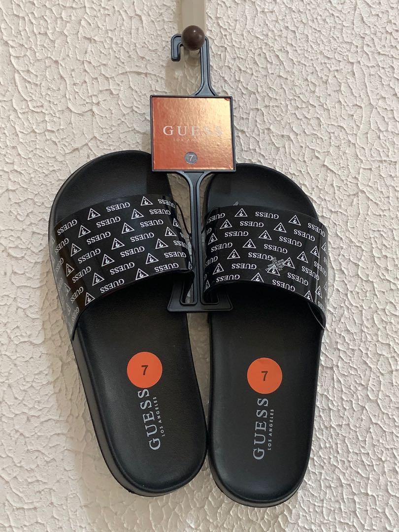 guess black slippers