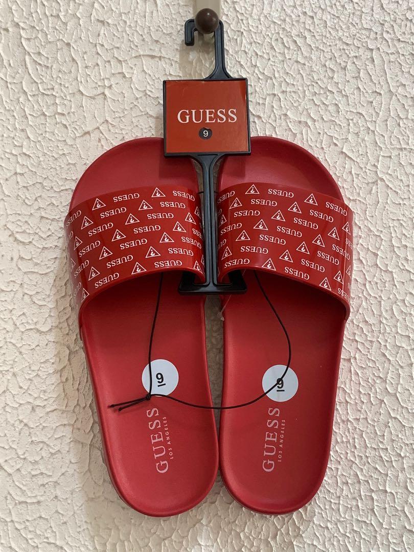 Guess Red Slides 10 Women s Fashion Footwear Slippers and