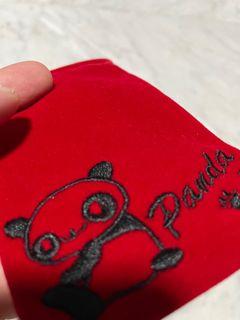 Handphone pouch - red w panda design