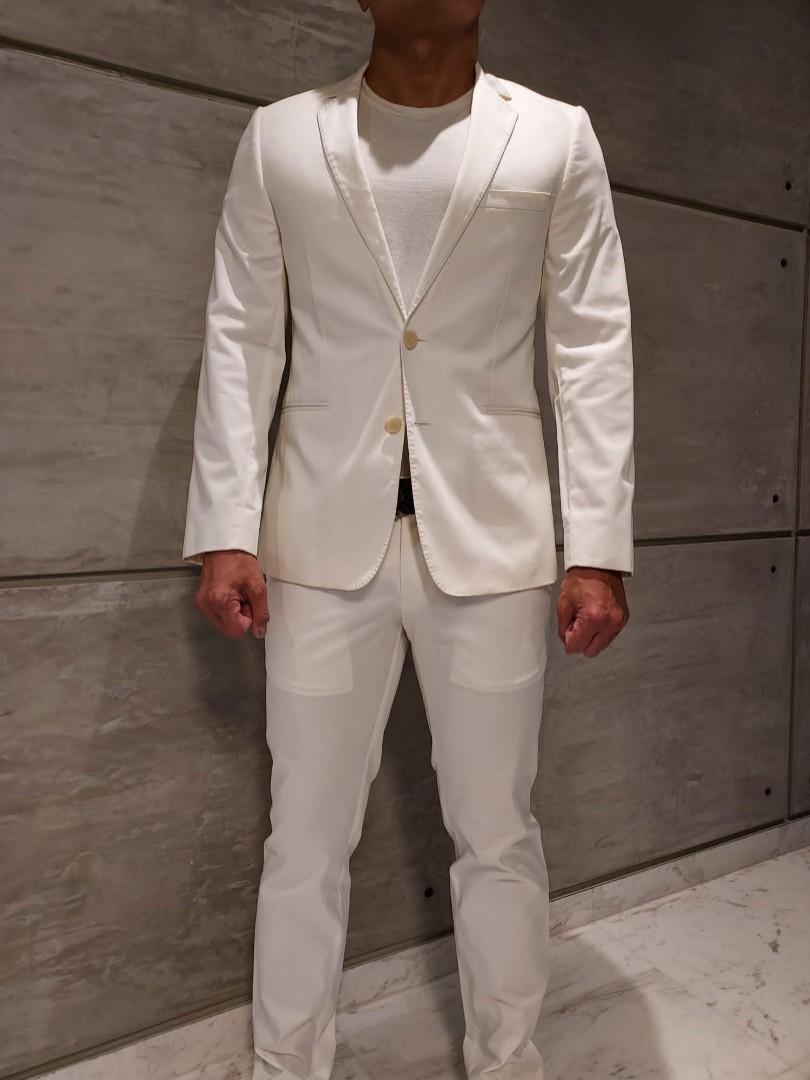 Fixed price Hugo Boss Formal White 2 piece suit Blazer Pants