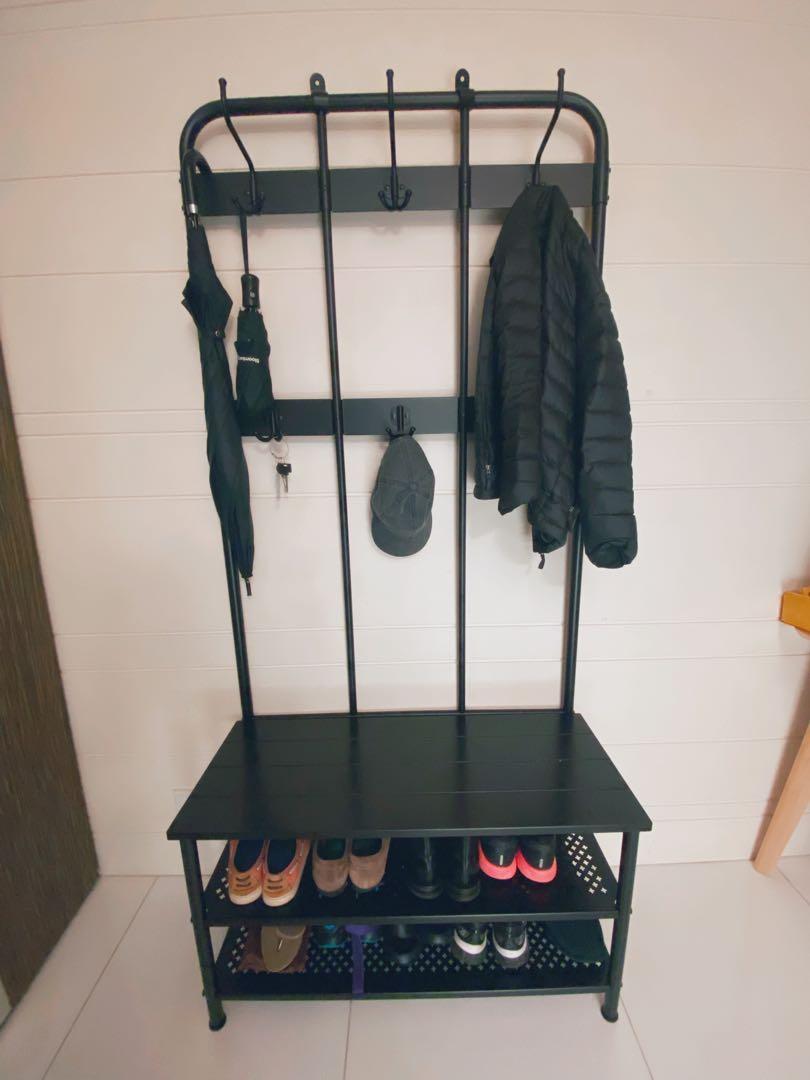 IKEA PINNIG 長凳連鞋架及衣帽架 Coat Rack with shoe storage bench, 傢俬＆家居, 傢俬, 櫃子