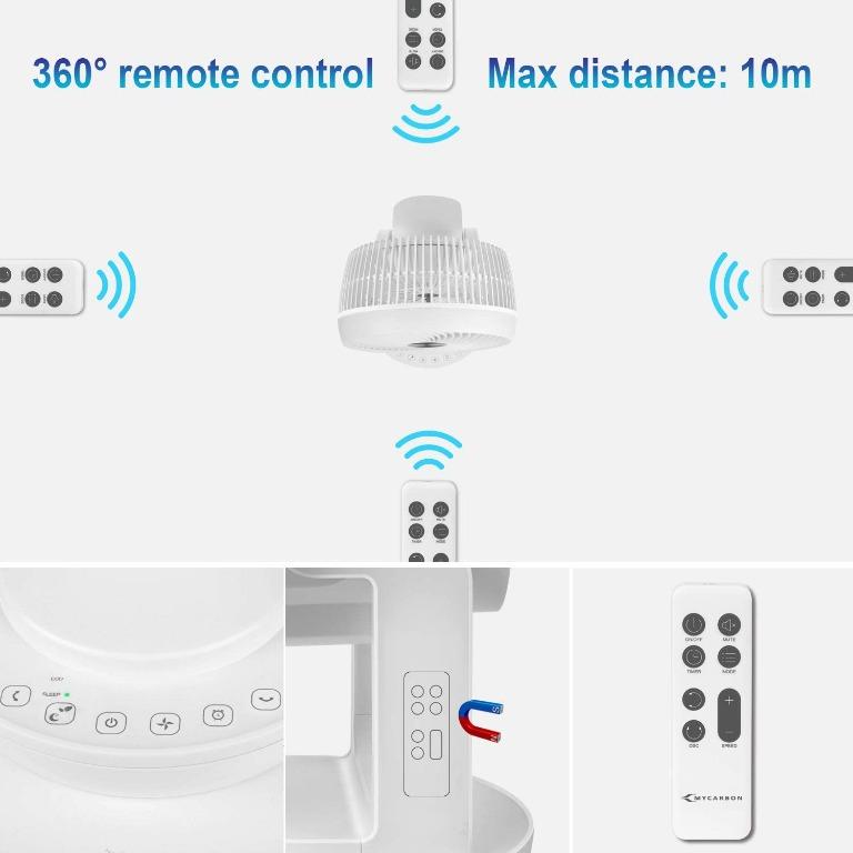 J016) MYCARBON Quiet Air Circulator Fan DC Motor Desk Fan Auto