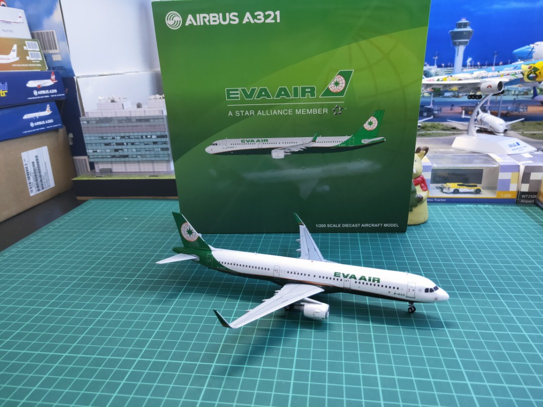【新品】エアバス模型　EVA AIR Airbus A321 スケール1:200 JC Wings for EVA Air for Airbus A321 B-16227 1:200 Aircraft