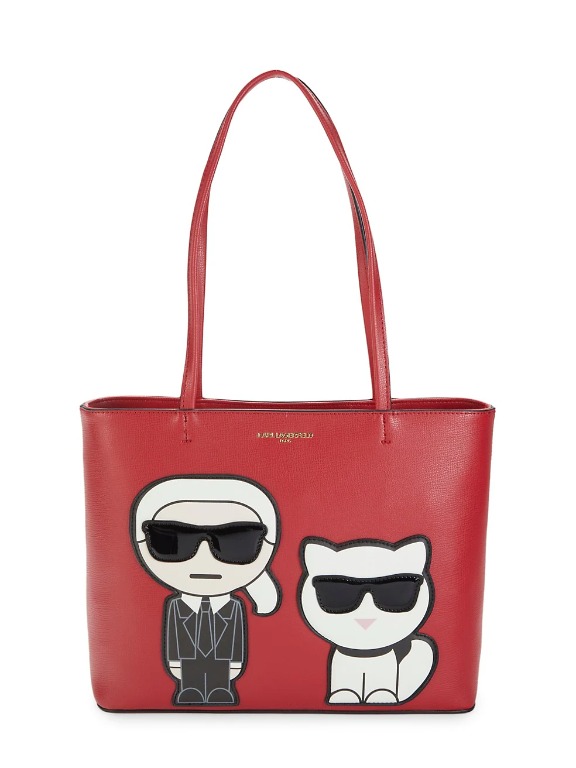 Karl Lagerfeld Paris Maybelle Faux Leather Tote in Red, Luxury, Bags