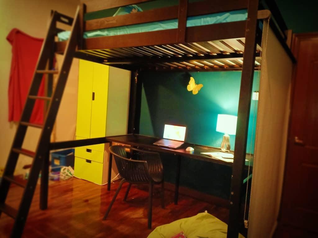 Loft bed Ikea, double loft bed, Ikea, Stora bed, trendy studio bed
