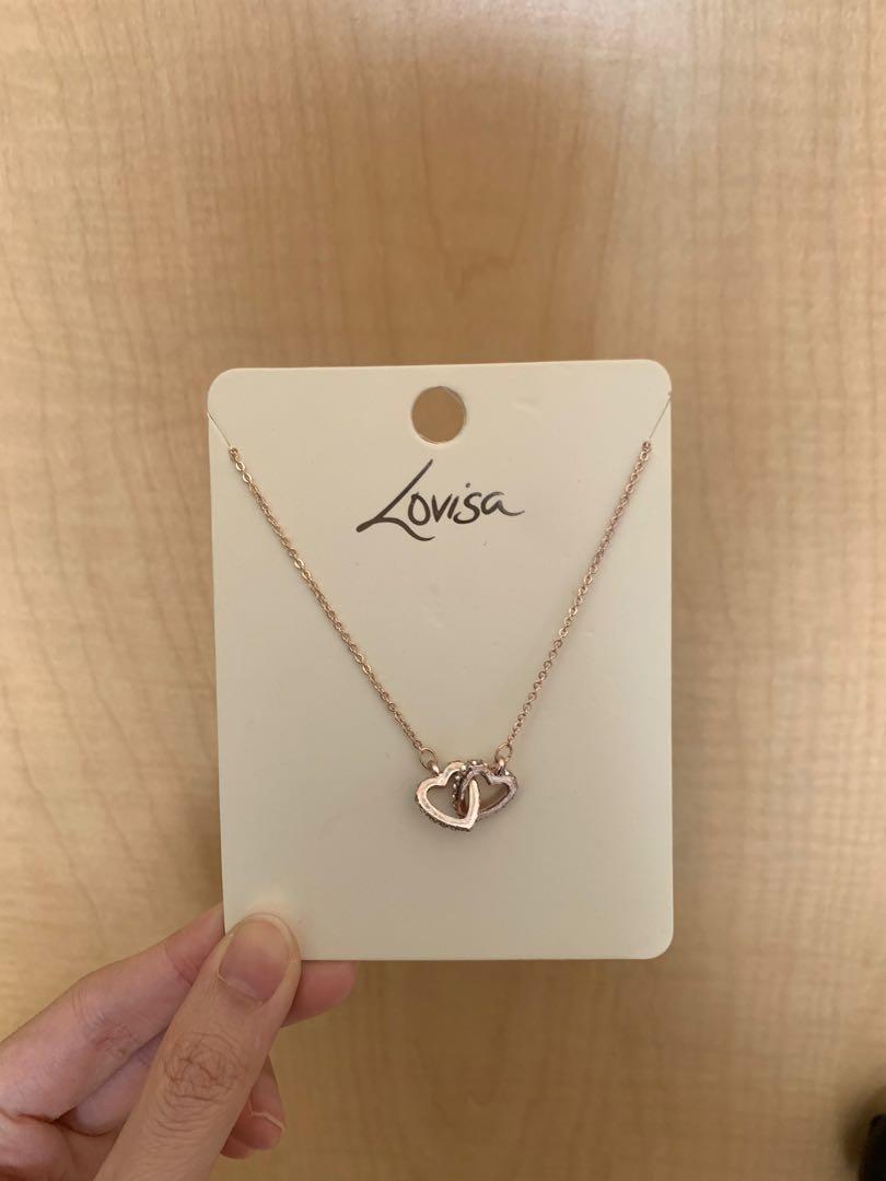 New Price !! Lovisa Necklace set heart to heart, Gold & Silver Pair.