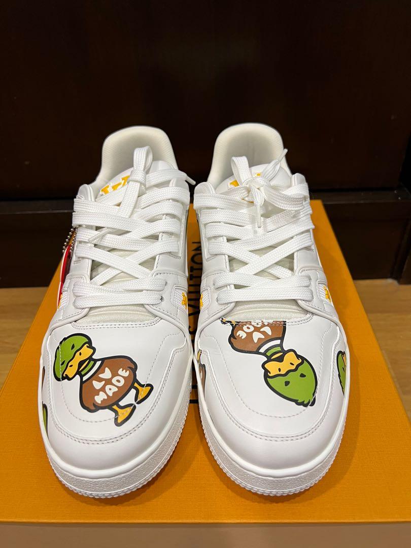 Leather low trainers Louis Vuitton x Nigo White size 10 UK in Leather -  29199147