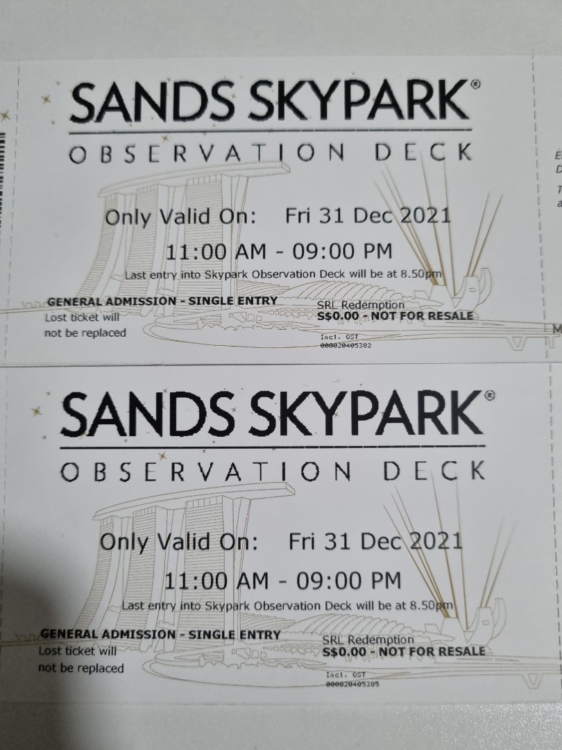 MBS Sands SkyPark Observation Deck, Tickets & Vouchers, Local