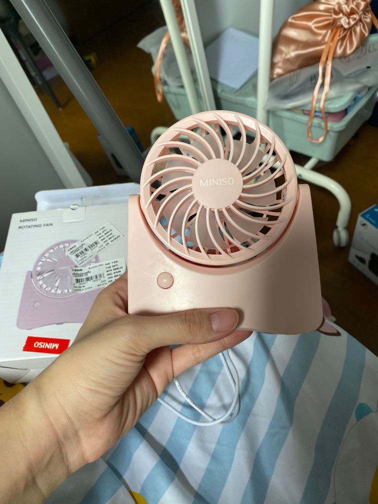 Miniso USB fan/rotating fan, Furniture & Home Living, Lighting & Fans