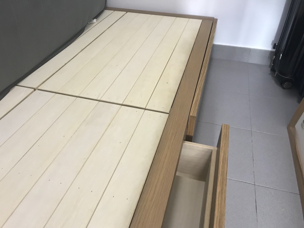 MUJI single bed with storage and single mattress, Furniture & Home ...