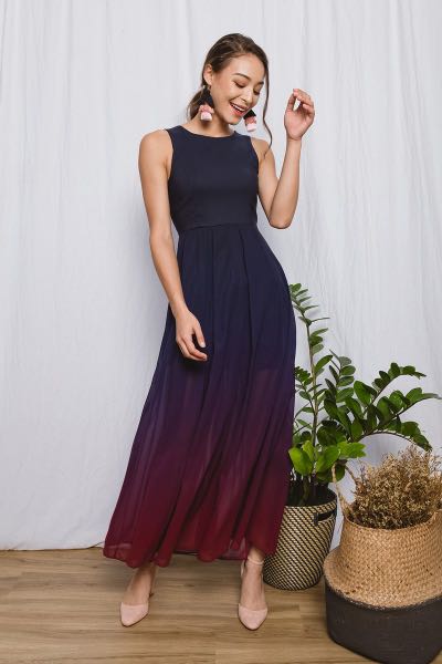 ombre floor length dress