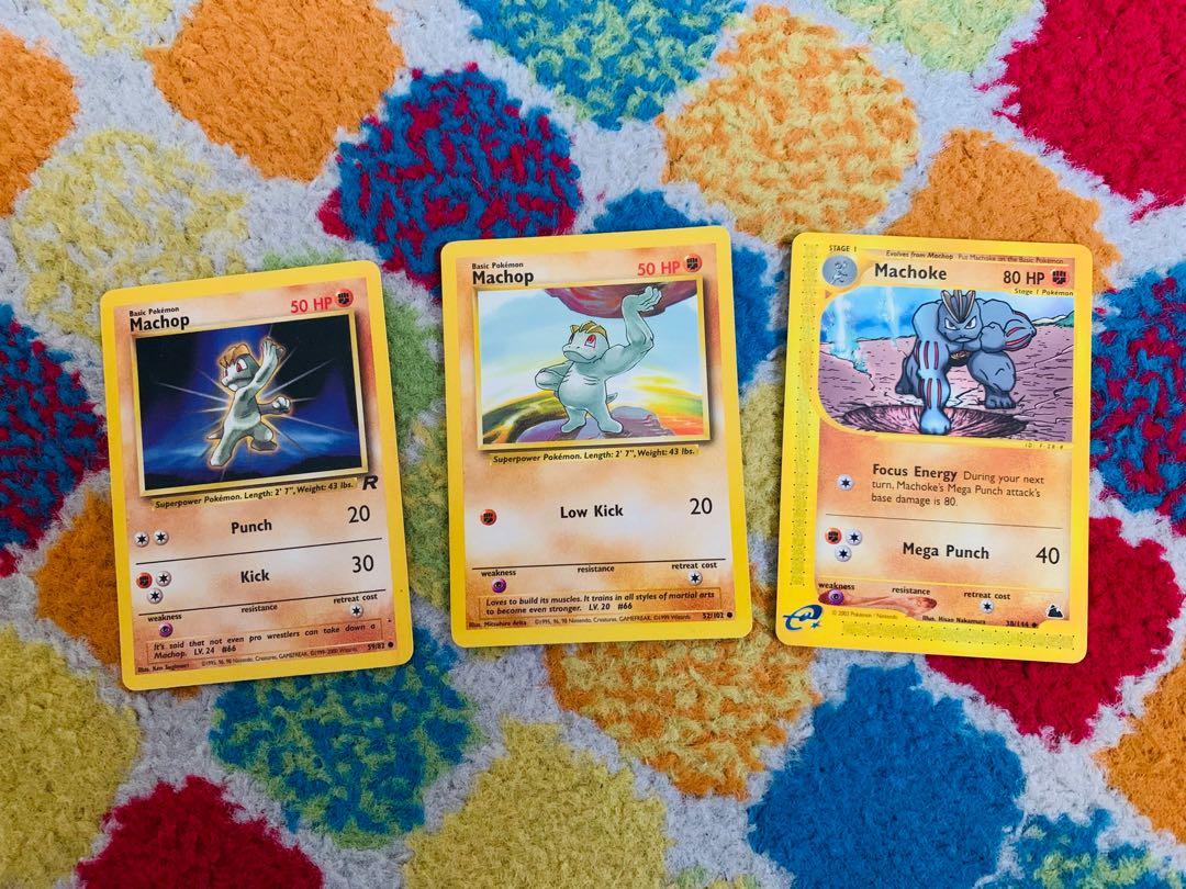 Pokemon Tcg Machop And Machoke Trio Near Mint Condition Vintage Wotc Collection Hobbies Toys Toys Games On Carousell