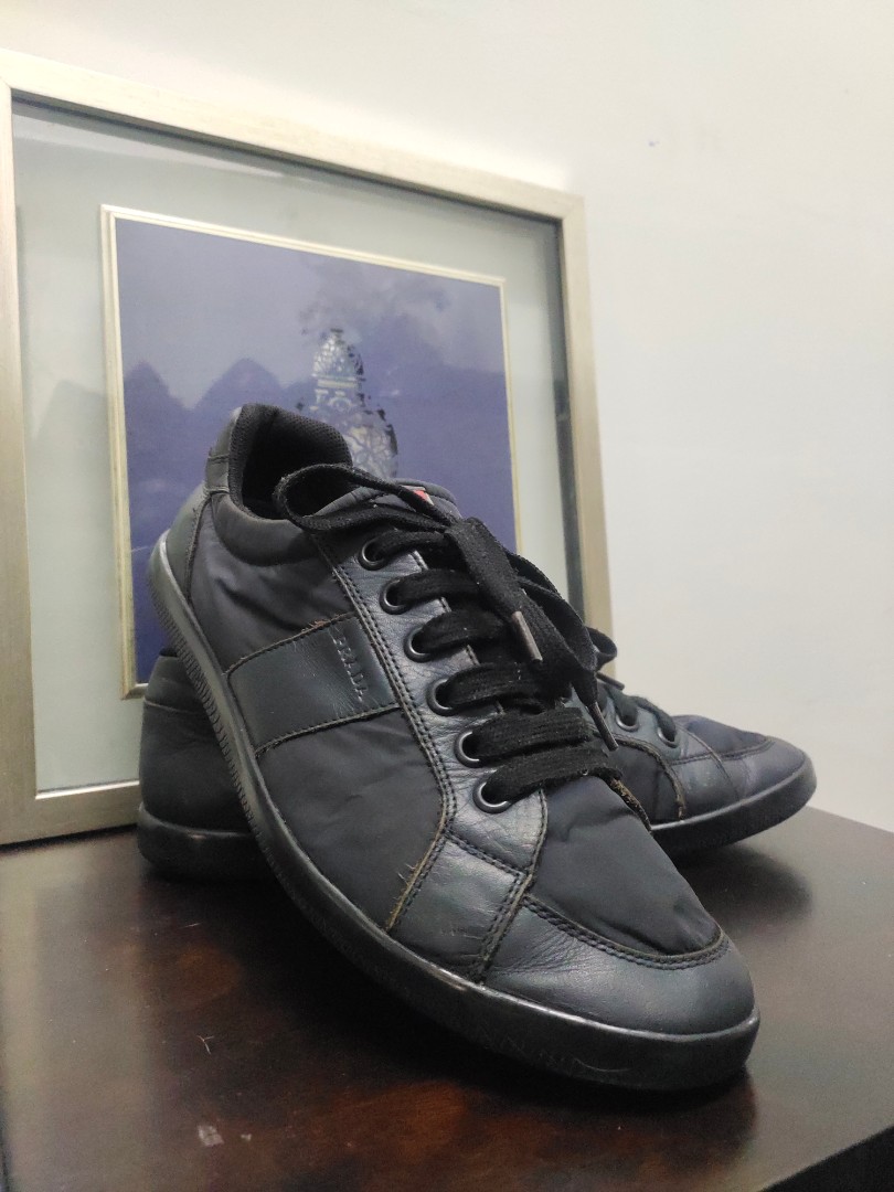 Prada nylon outlet trainer sneaker