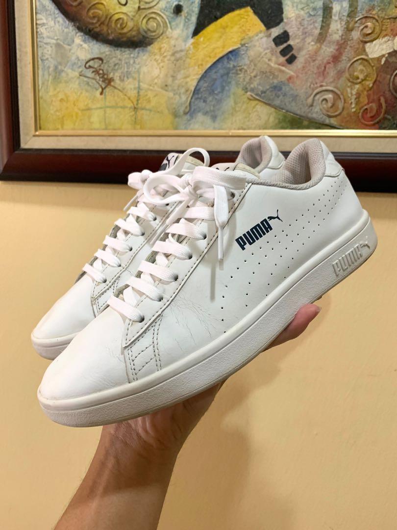 puma all white sneakers