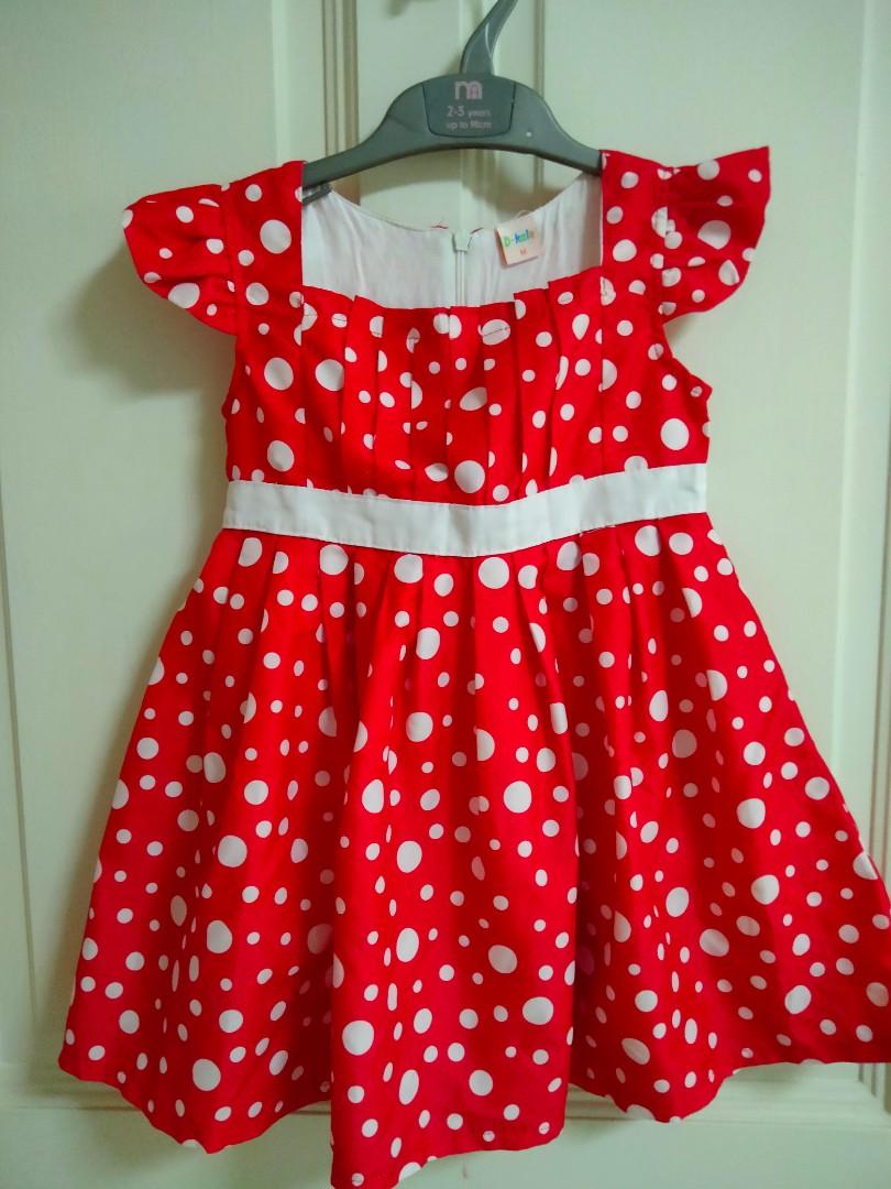 Girls red and on sale white polka dot dress