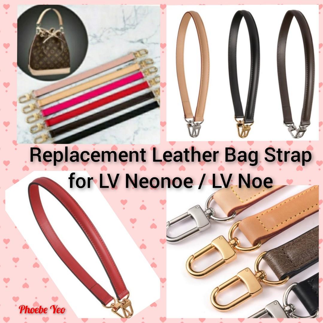 100% Geunnie Leather Bag Strap For LV Noe Handle Straps Handbag Crossbody  Short Shoulder Belts Bag Accessories