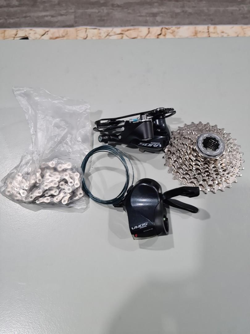 Shimano sora 9 speed groupset for sale Sports Equipment Bicycles Parts Parts Accessories on Carousell