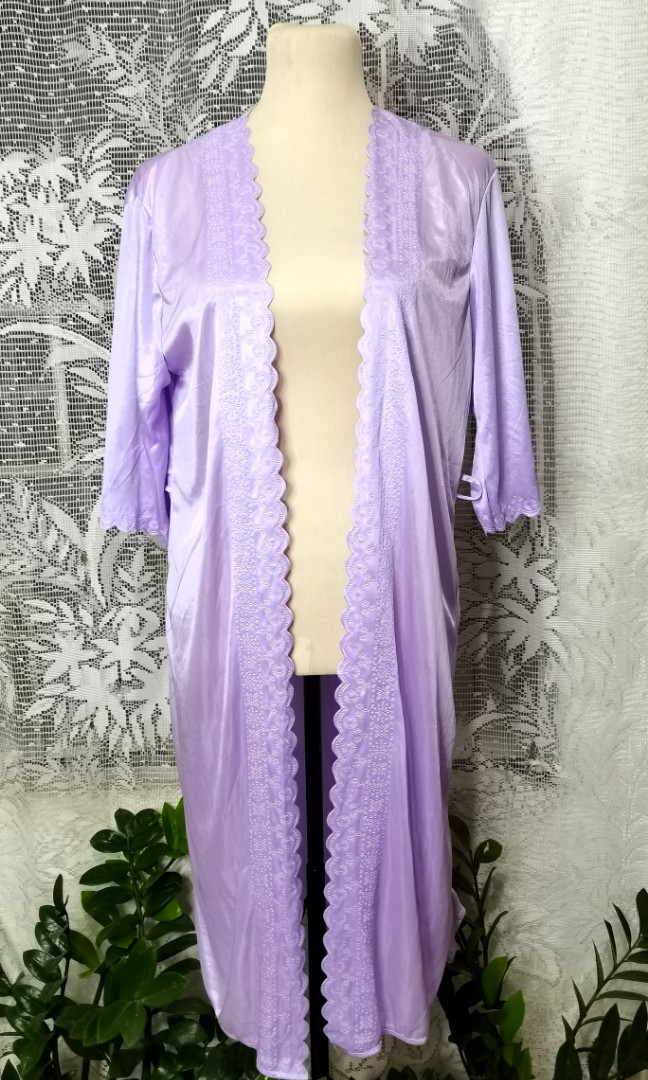lilac silk robe