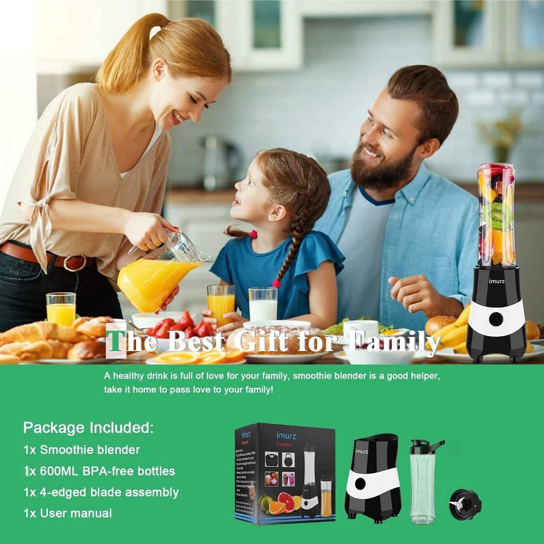 IMURZ Small Blender for Shakes and Smoothies,imurz Smoothie Blender for  Fruit Vegetables Drinks, 300W Powerful Personal Blender with A Tritan  BPA-Free 20Oz Travel Bottle, TV  Home Appliances, Kitchen Appliances,  Juicers, Blenders