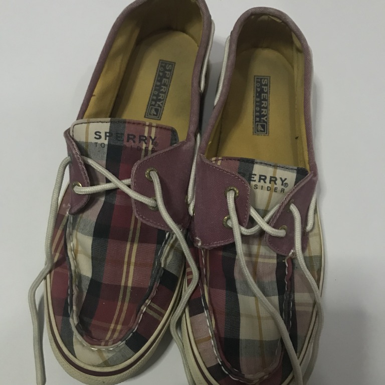 Sperry Top Sider Plaid Purple Boat Shoes Men s Fashion Footwear Sneakers on Carousell