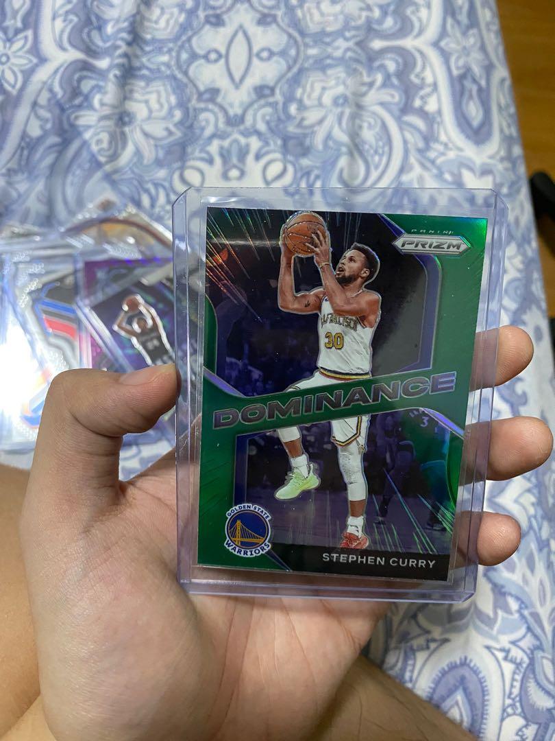 Stephen Curry Prizm Green Dominance (Category: Raw Singles) located in Manila. Submitted by suavecito77 (Listing ID 1133649165, Image 1). Description: For sale Steph Curry Prizm Green Dominance Insert Fresh pull. Sleeved and toploaded. .