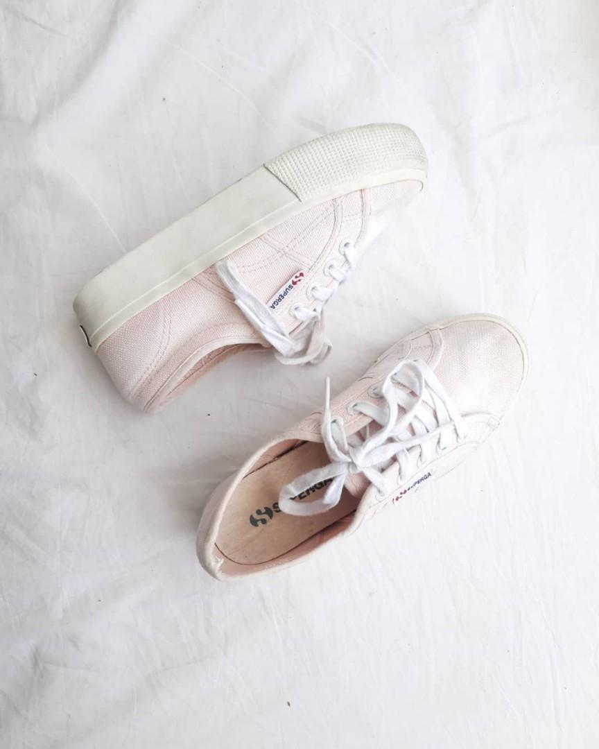 superga sneakers wit platform